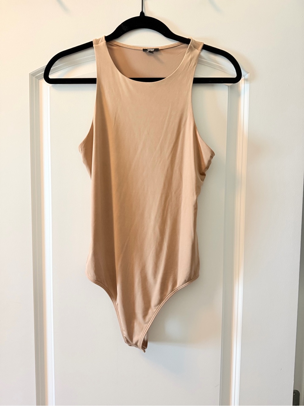 Express Nude/Tan Sleeveless Scoop Neck Bodysuit